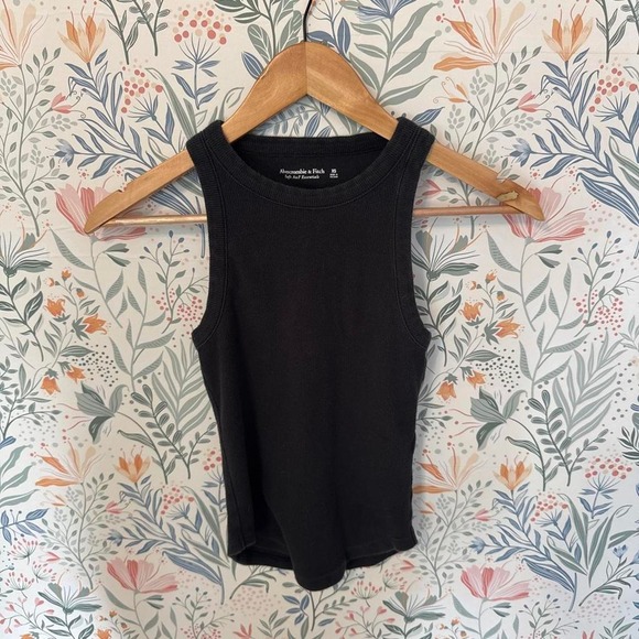 Abercrombie & Fitch Tops - Abercrombie & Fitch Black Ribbed High-Neck Tank Top XS